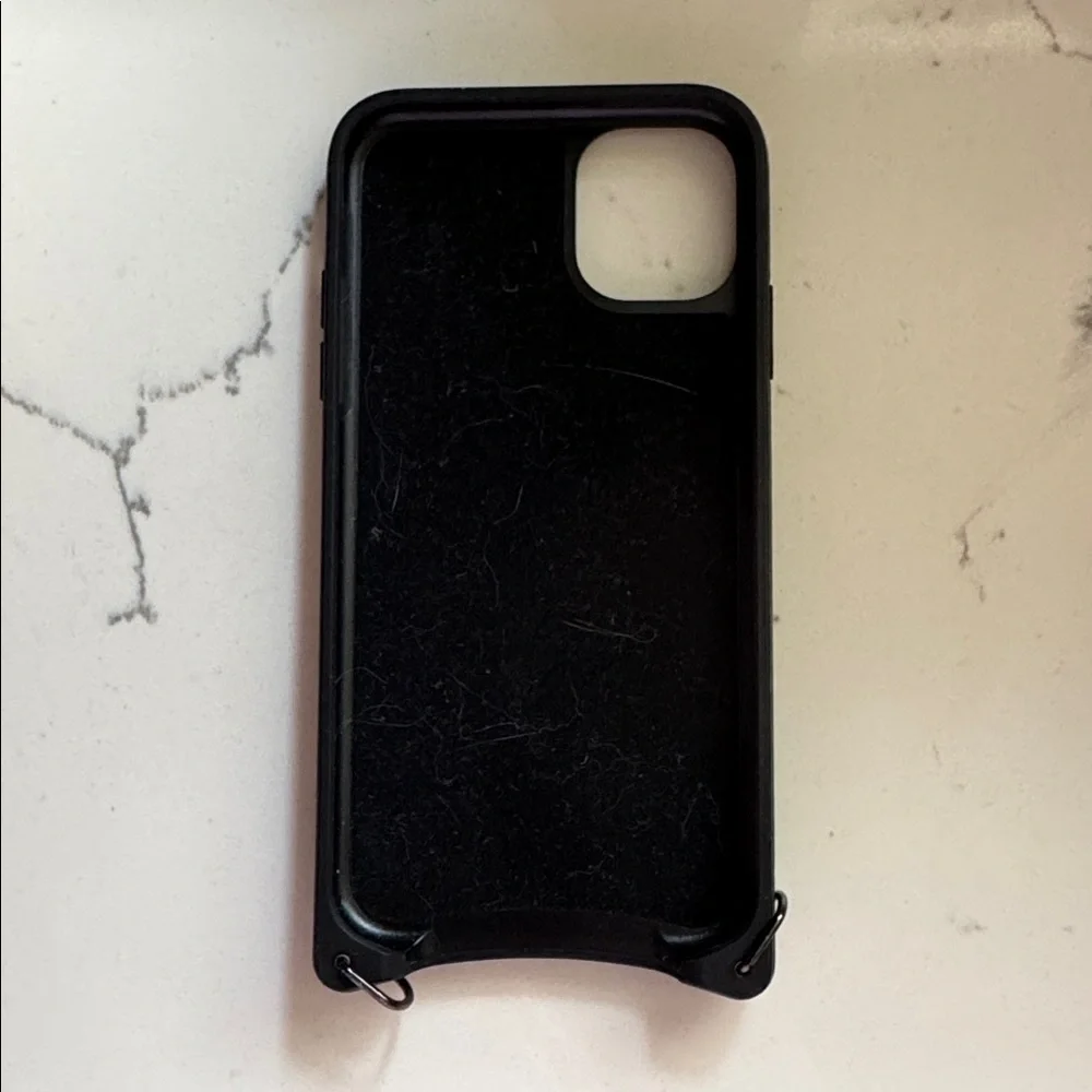 Bandolier Black Pebbled Leather Phone Case with Card Pocket Wallet iPhone 13